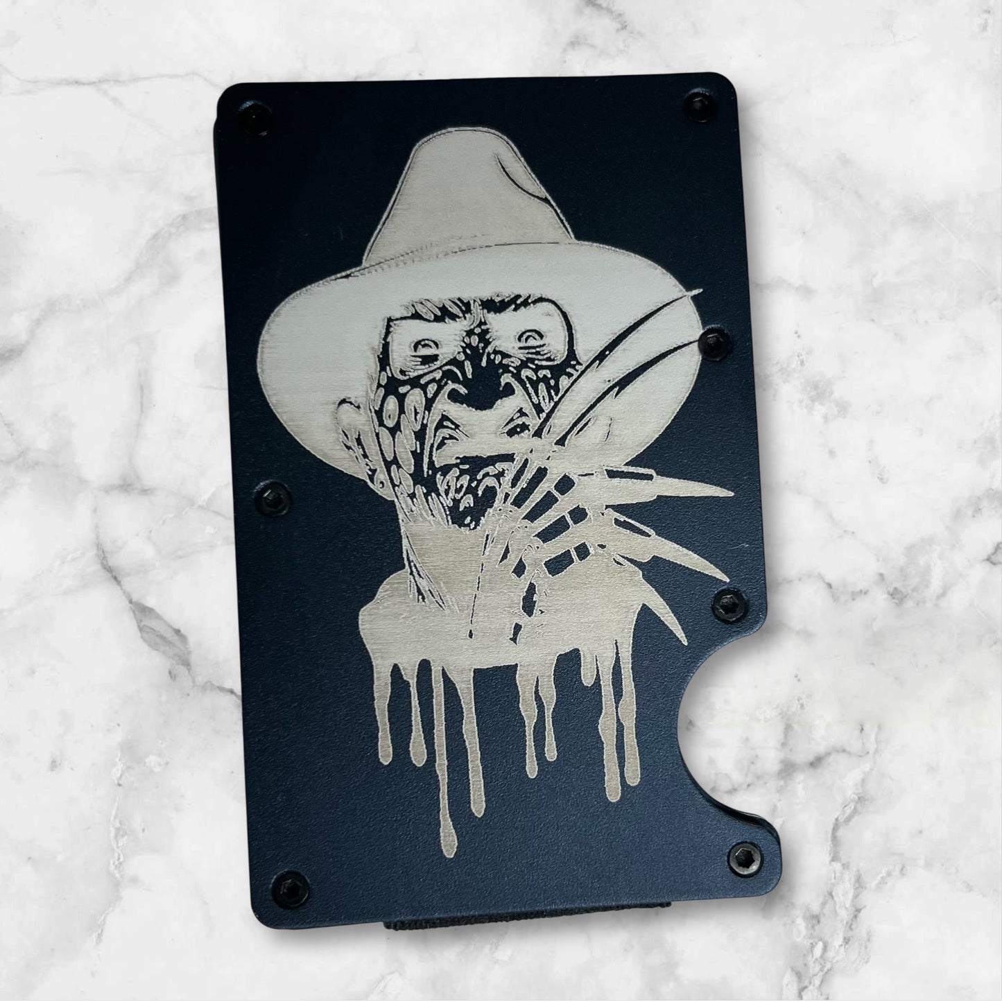Stainless Steel Engraved RFID wallet with money clip
