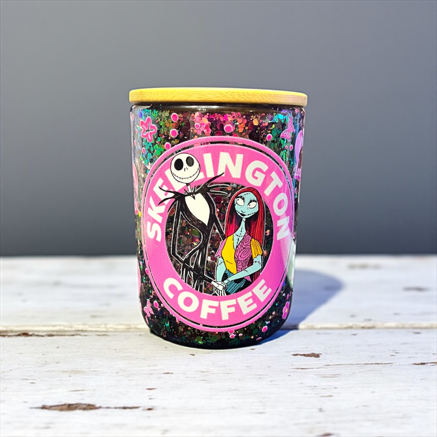 Nightmare before Christmas snowglobe glass coffee cup