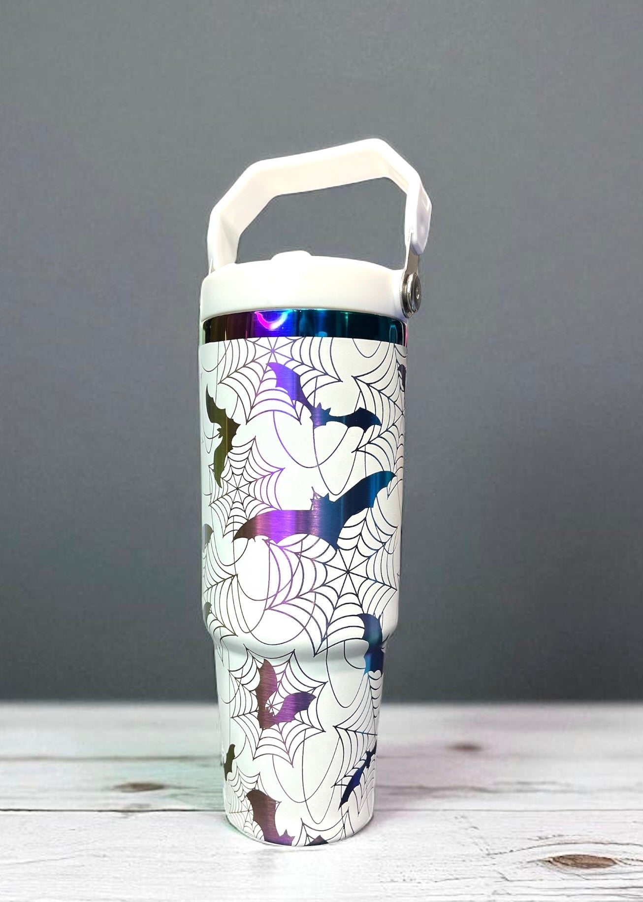 30 oz spider and bat Iridescent cup