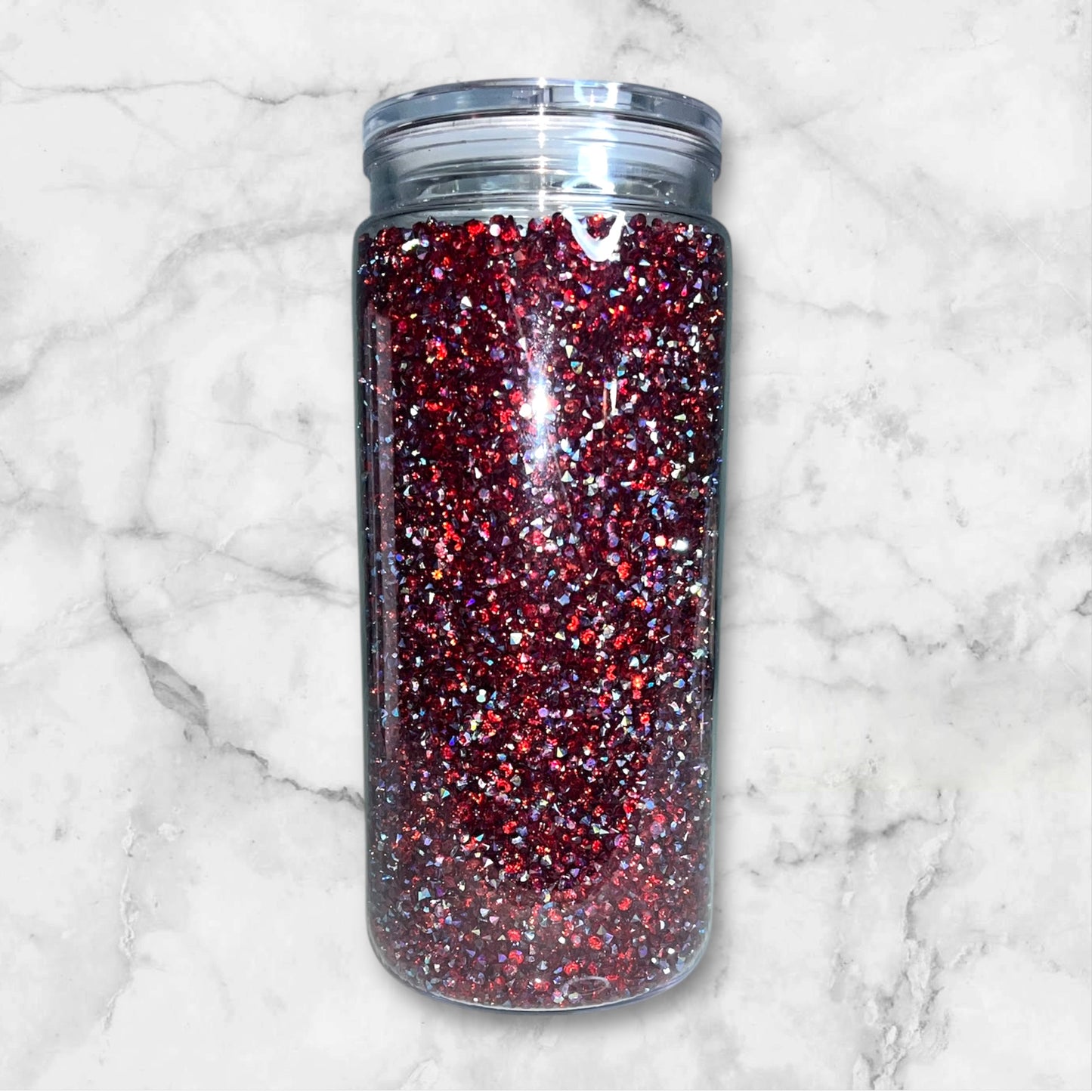 Rhinestone filled snowglobe tumbler