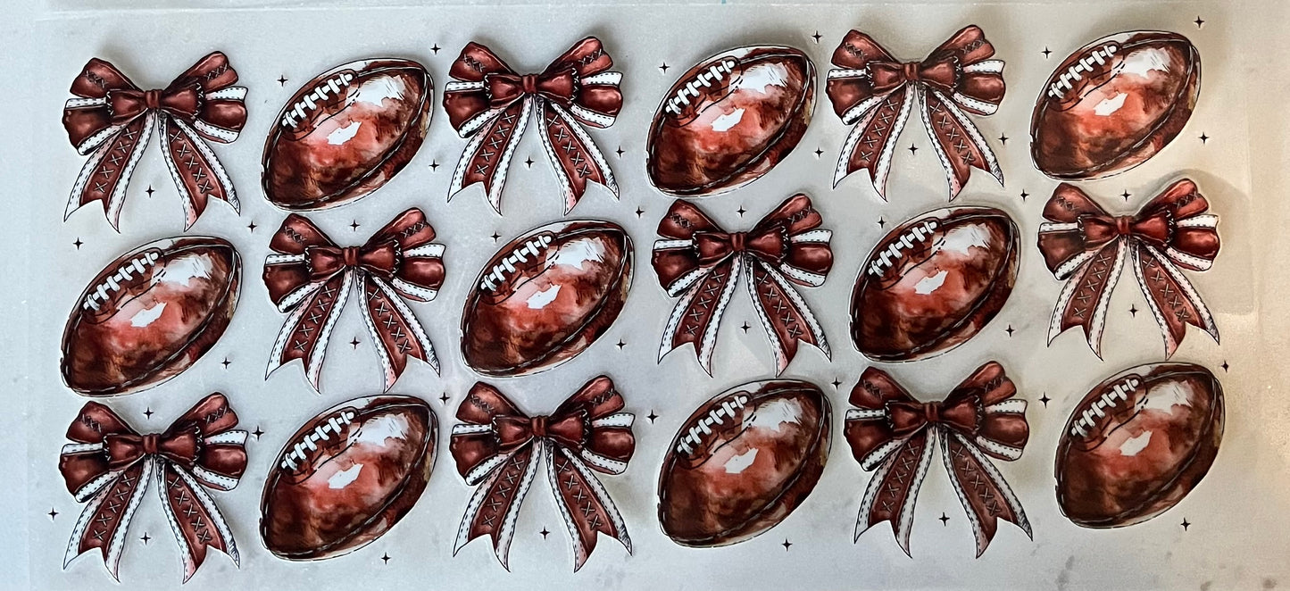 16 oz Football Bows wrap