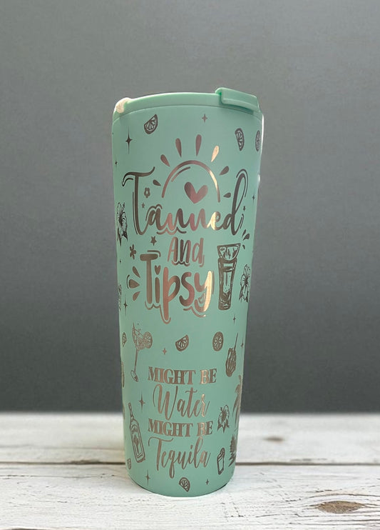 Tanned and Tipsy dual flip tumbler