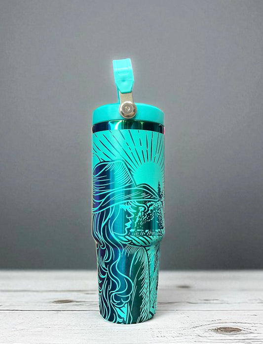 30 oz Cowgirl Teal to Iridescent