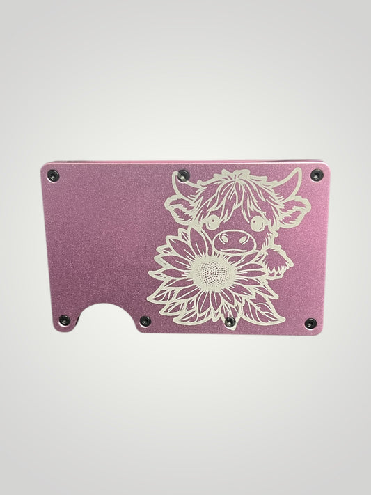 Stainless Steel Engraved RFID wallet with money clip