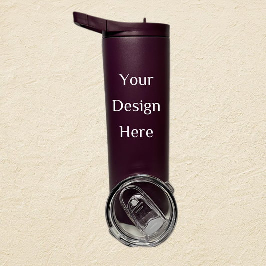 Stainless Steel engraved 20 oz Skinny Tumbler  - comes with 2 different lids
