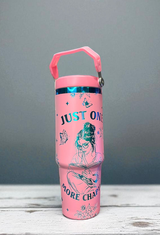 30 oz Just One more Chapter Light Pink to Iridescent