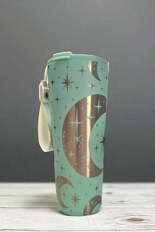 Crescent moons and stars dual flip tumbler