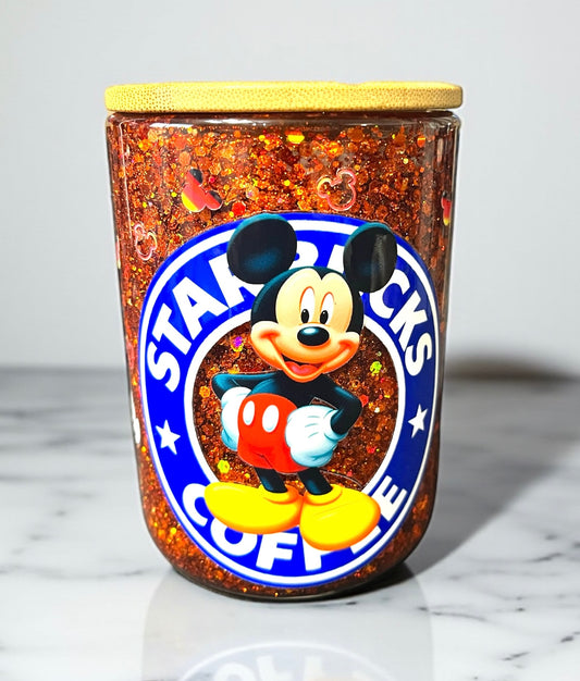 Mickey Mouse snowglobe glass coffee cup