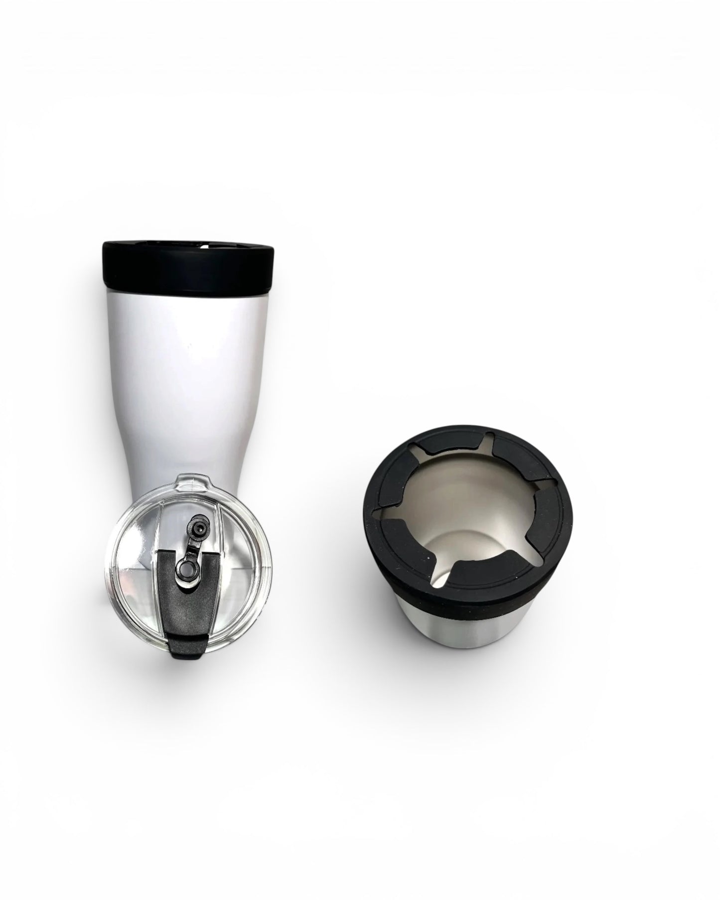 32 oz Stainless Steel White Engraved Coffee Caddy