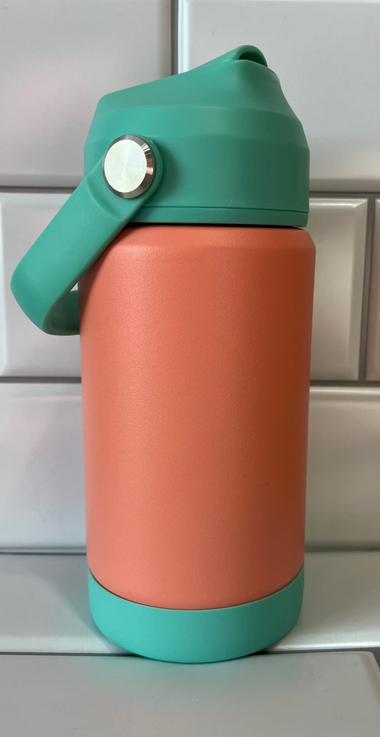 Kids 12 oz. Water Bottle - Orange with Green