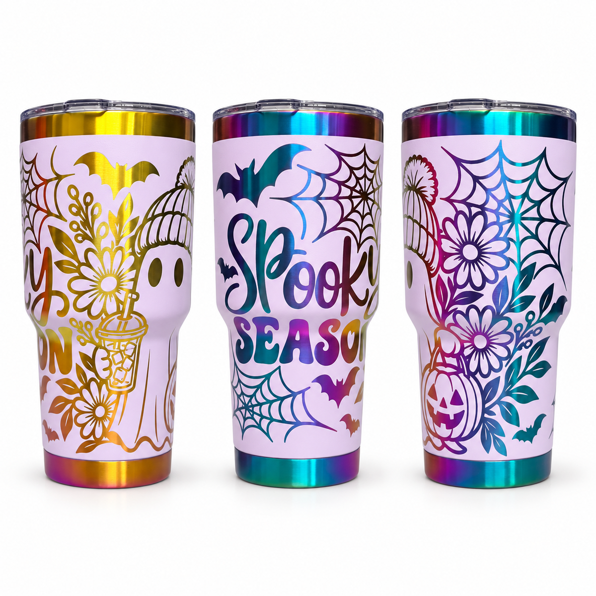 Spooky Season Ghost Engraved Tumbler – 30 oz